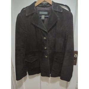 Banana Republic Women's Genuine Soft Leather Brown Button Down Jacket Size Large